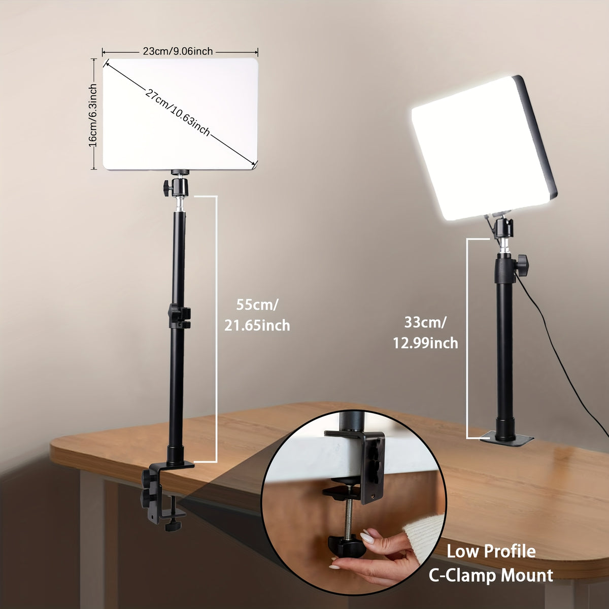 Lampe de bureau LED à pince télescopique 15 W noire IRC 95
