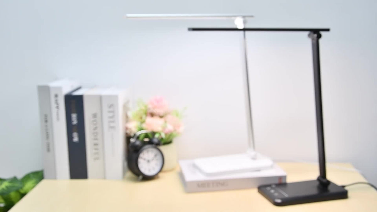 Lampe de bureau LED pliante tactile à port USB de charge