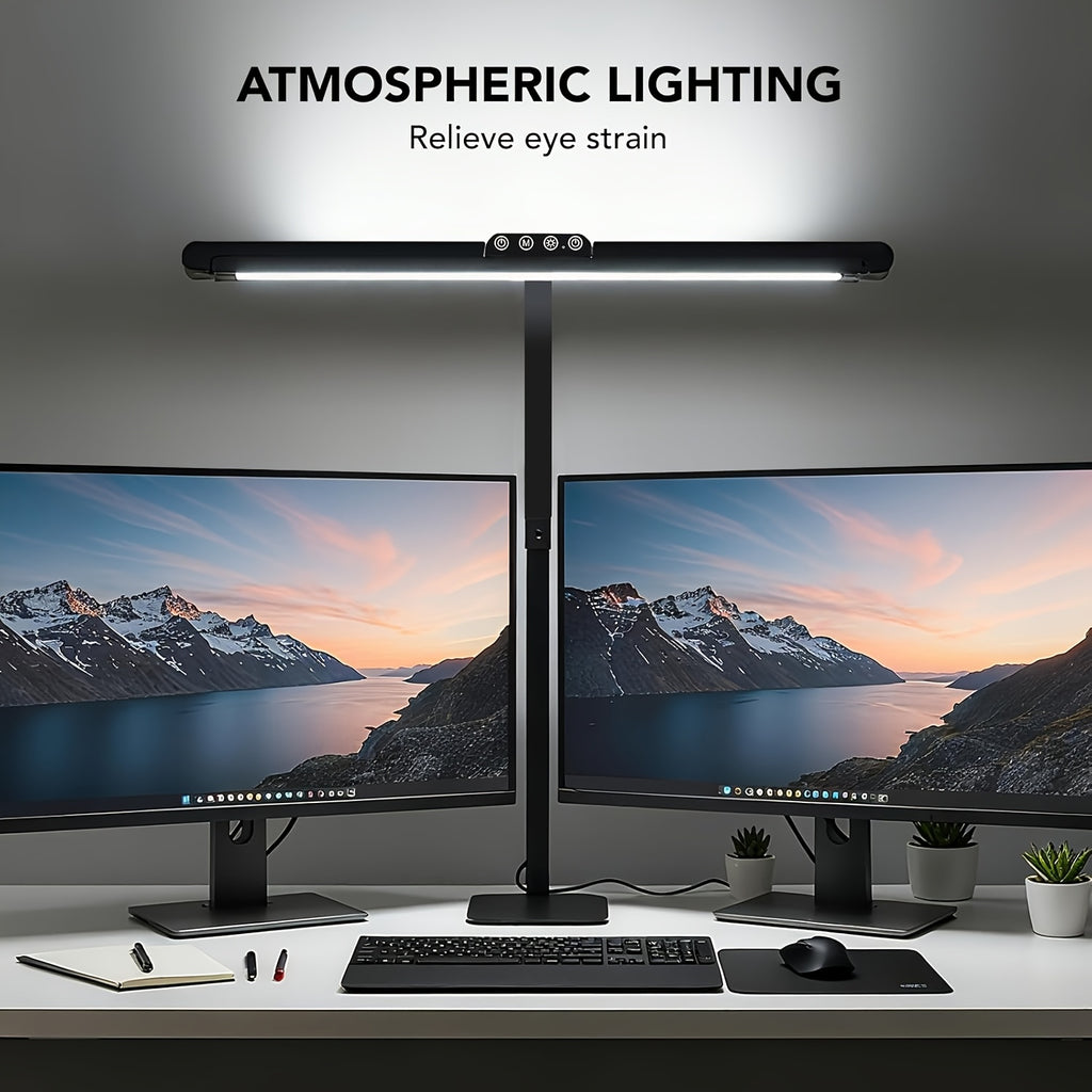 Lampe de bureau LED sur pied noire à variation continue