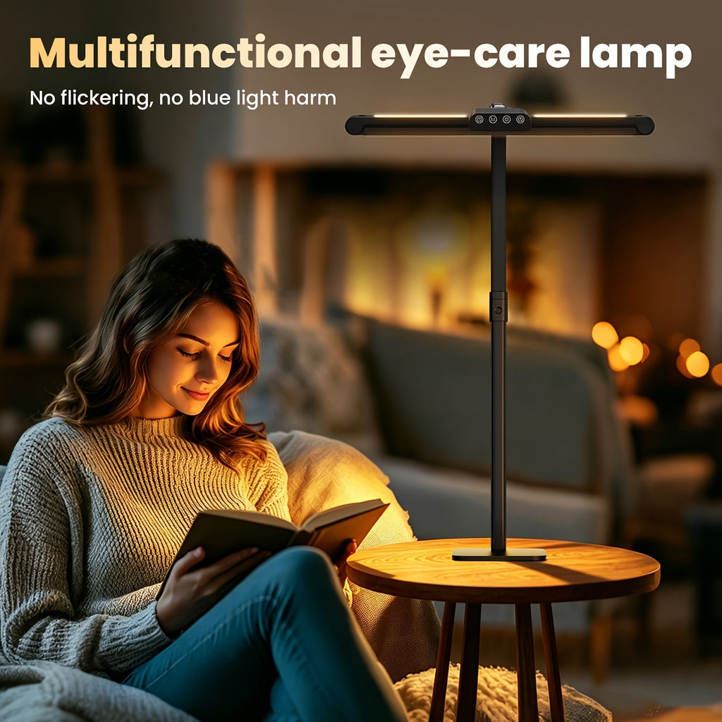 Lampe de bureau LED sur pied noire à variation continue