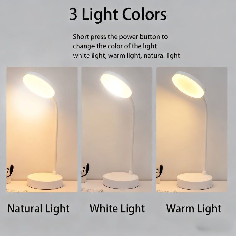 Lampe de bureau LED blanche tactile, 34,2 cm, trois blancs