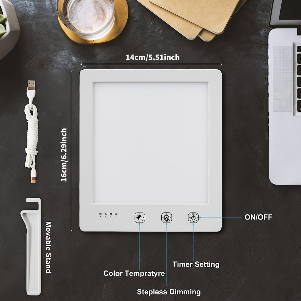 Lampe de bureau lumière du jour carrée tactile 10 000 lux