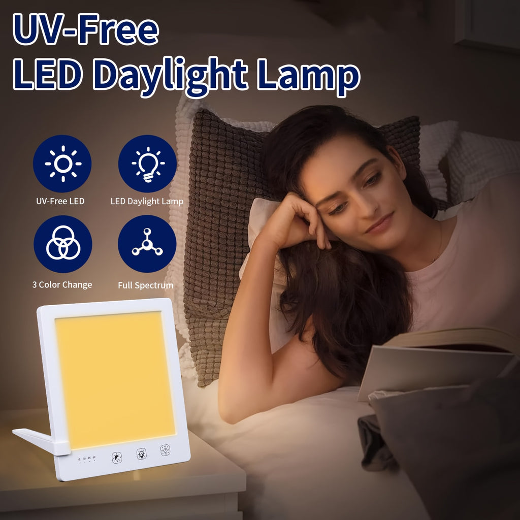 Lampe de bureau lumière du jour carrée tactile 10 000 lux