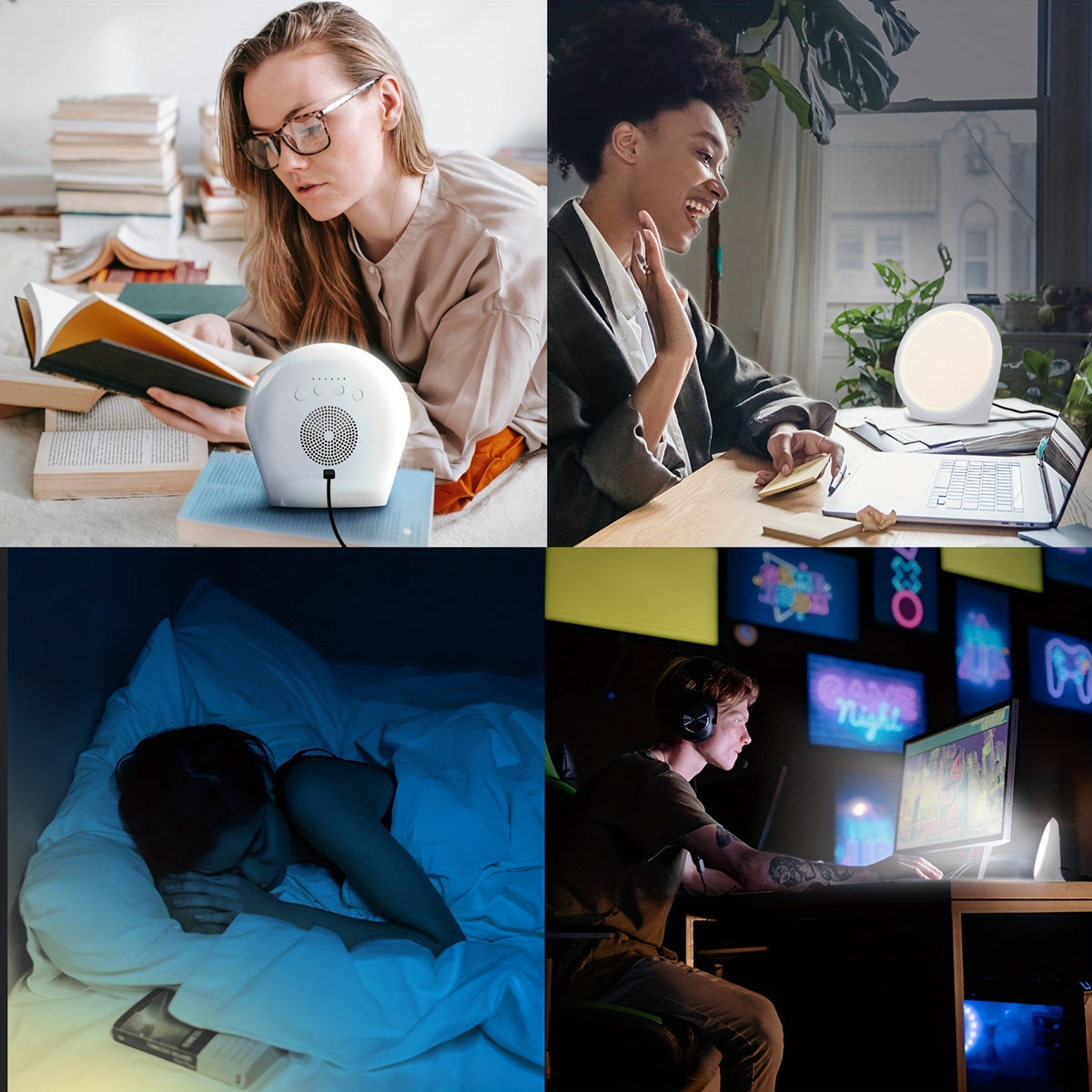 Lampe de bureau lumière du jour ronde 10 000 lux sans UV