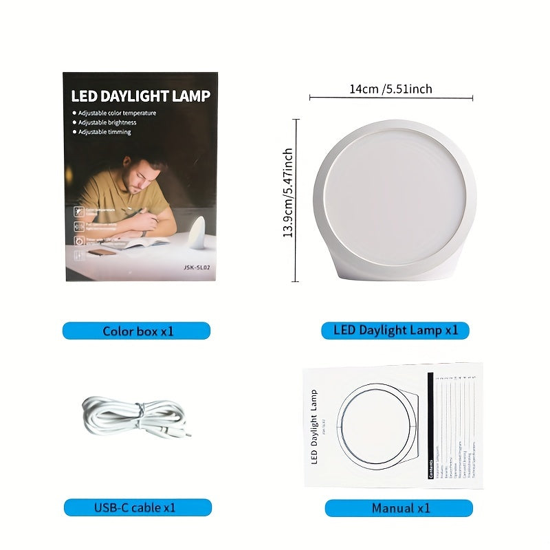 Lampe de bureau lumière du jour ronde 10 000 lux sans UV