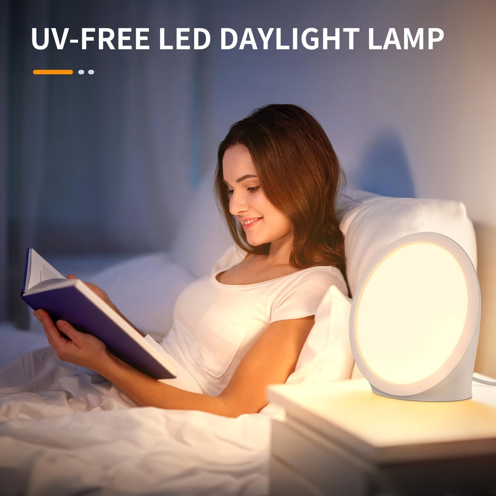 Lampe de bureau luminothérapie compacte blanche à port USB-C
