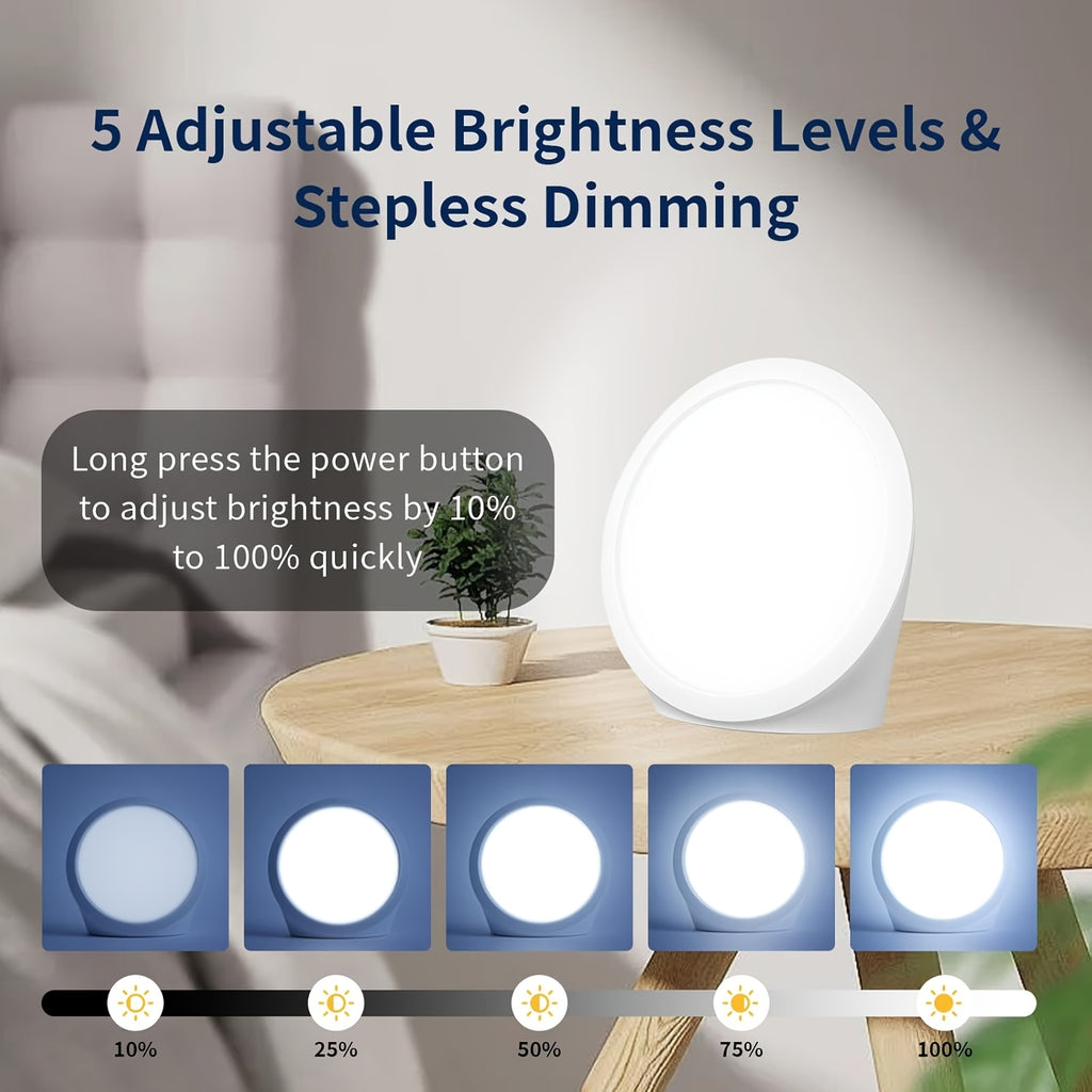 Lampe de bureau luminothérapie compacte blanche à port USB-C