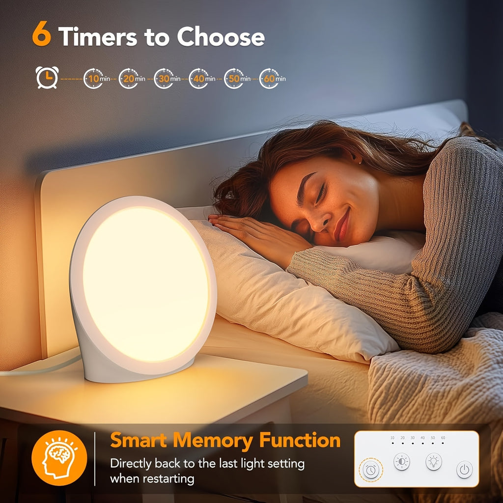 Lampe de bureau luminothérapie compacte blanche à port USB-C