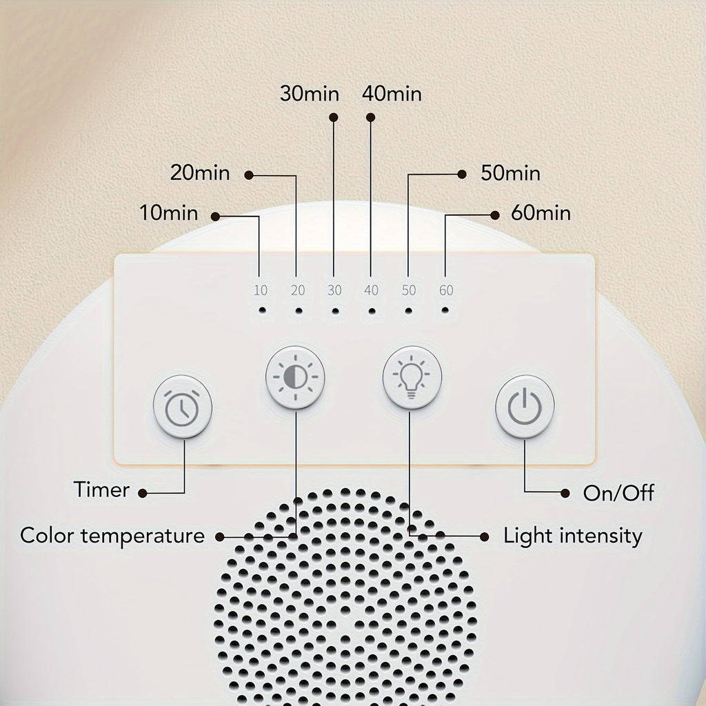 Lampe de bureau luminothérapie compacte blanche à port USB-C