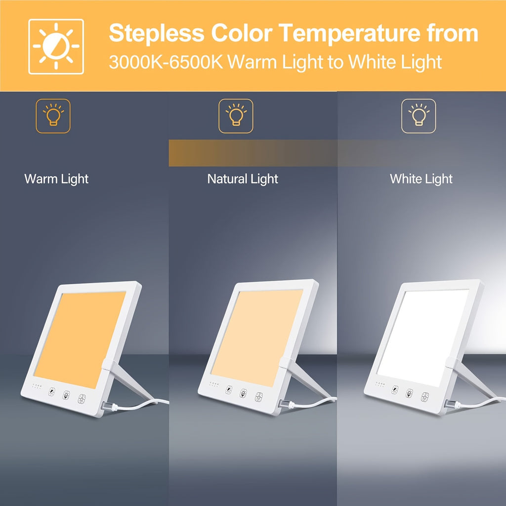 Lampe de bureau luminothérapie fine 10 000 lux format tablette