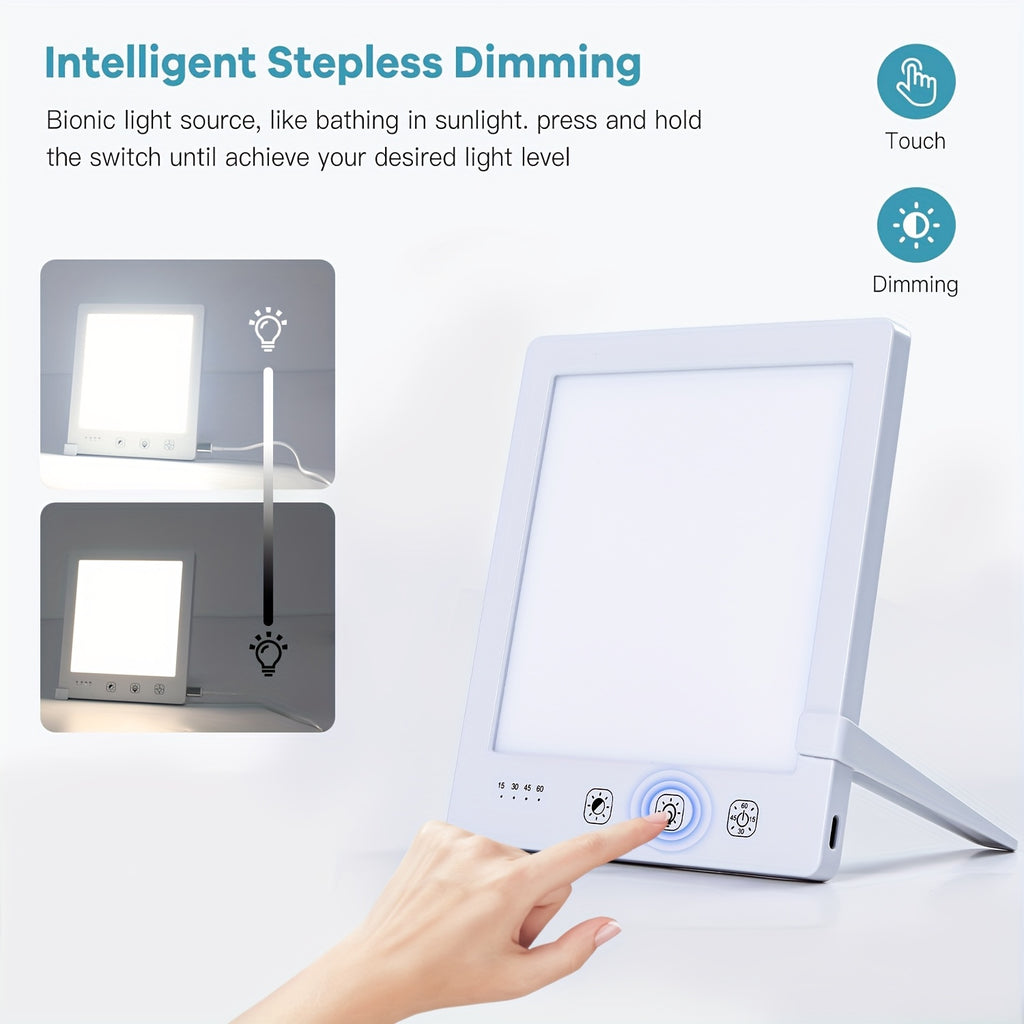 Lampe de bureau luminothérapie LED tactile blanche à mémoire