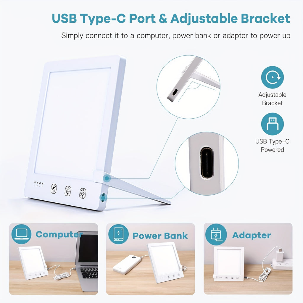 Lampe de bureau luminothérapie LED tactile blanche à mémoire