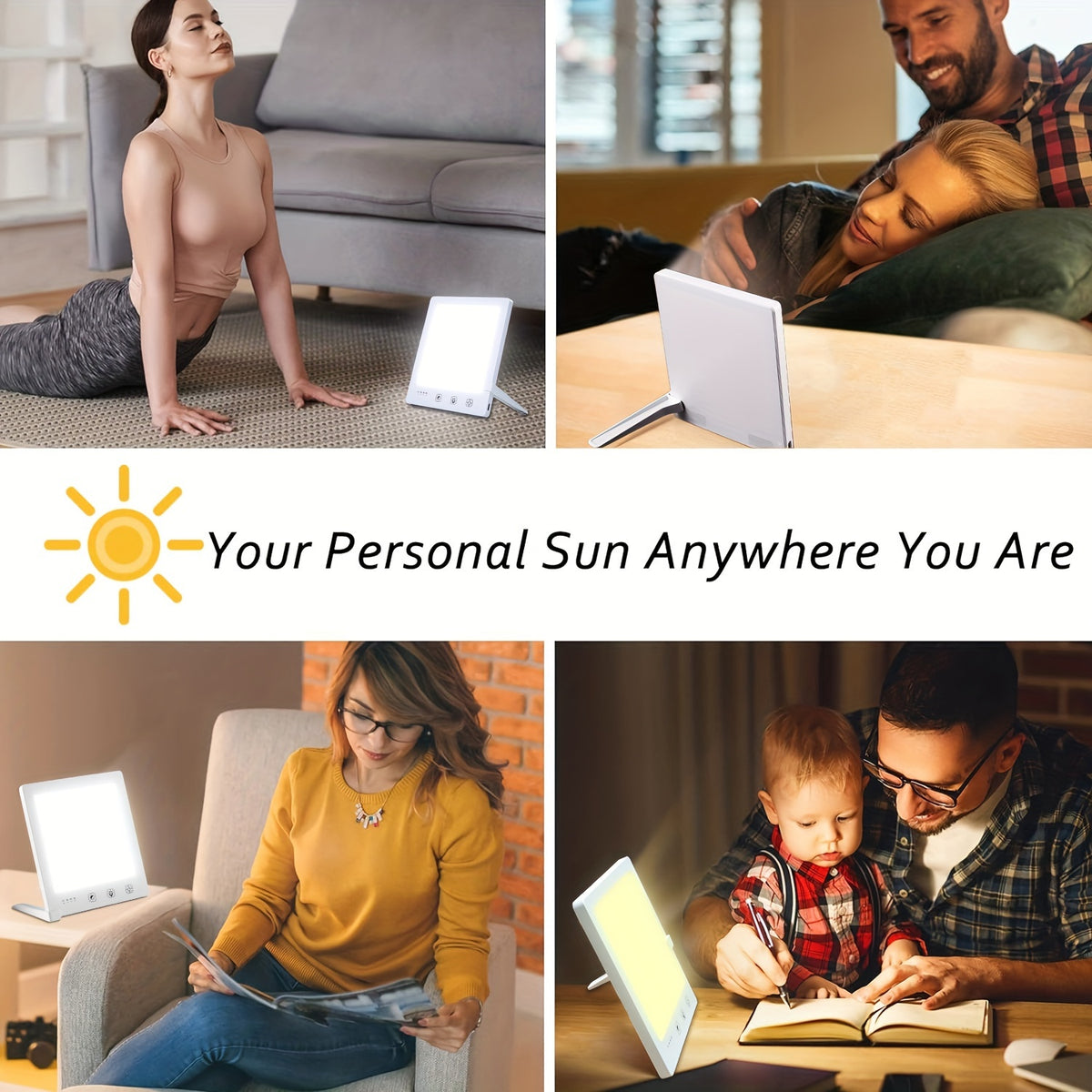 Lampe de bureau luminothérapie LED tactile blanche à mémoire