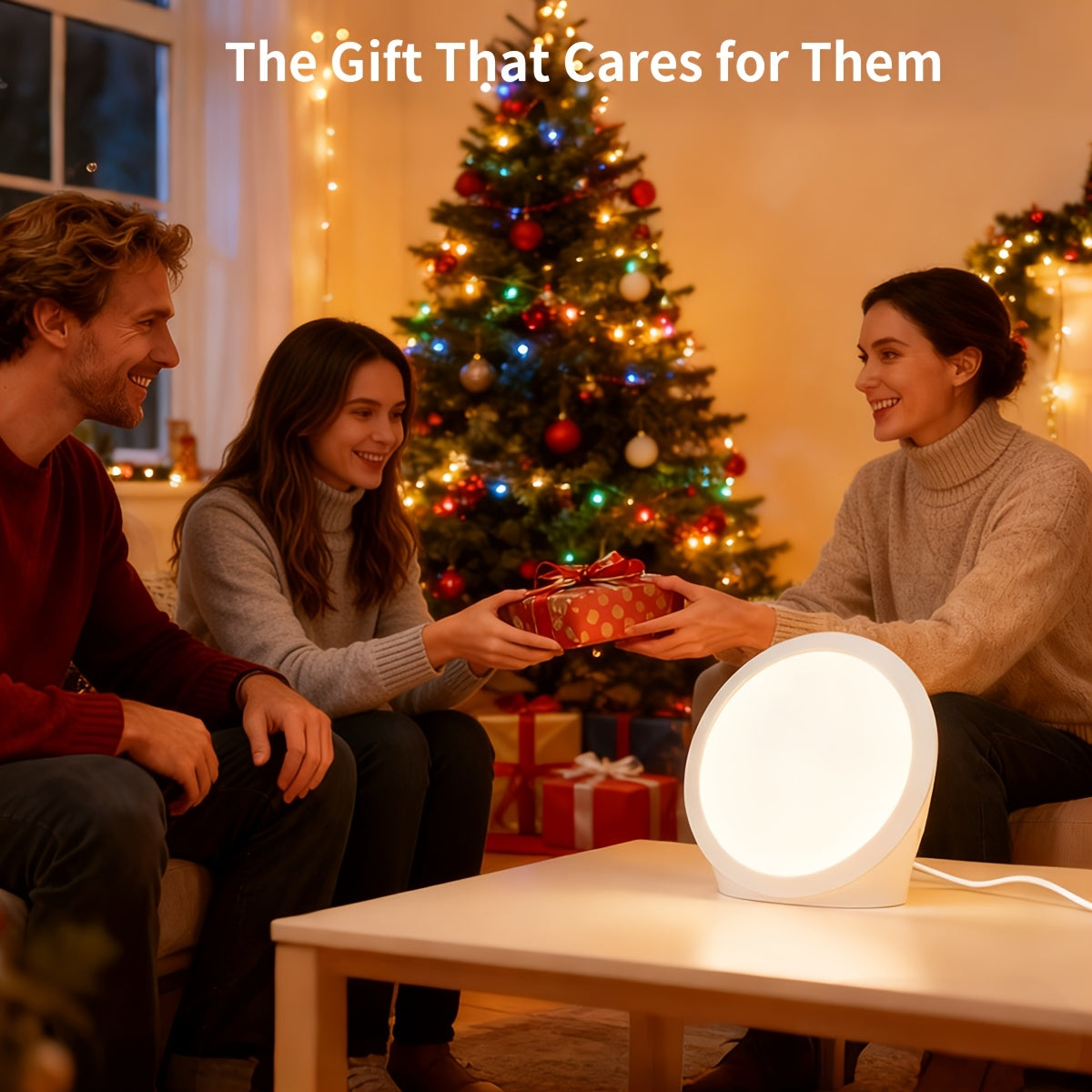 Lampe de bureau luminothérapie LED ronde 10 000 lux sans UV