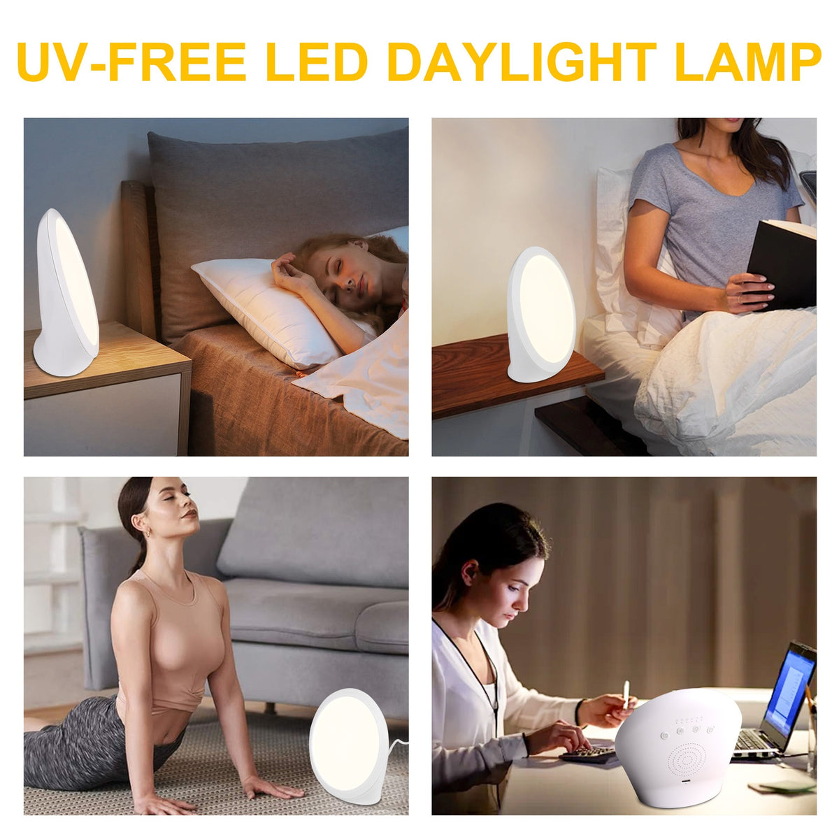 Lampe de bureau luminothérapie LED ronde 10 000 lux sans UV