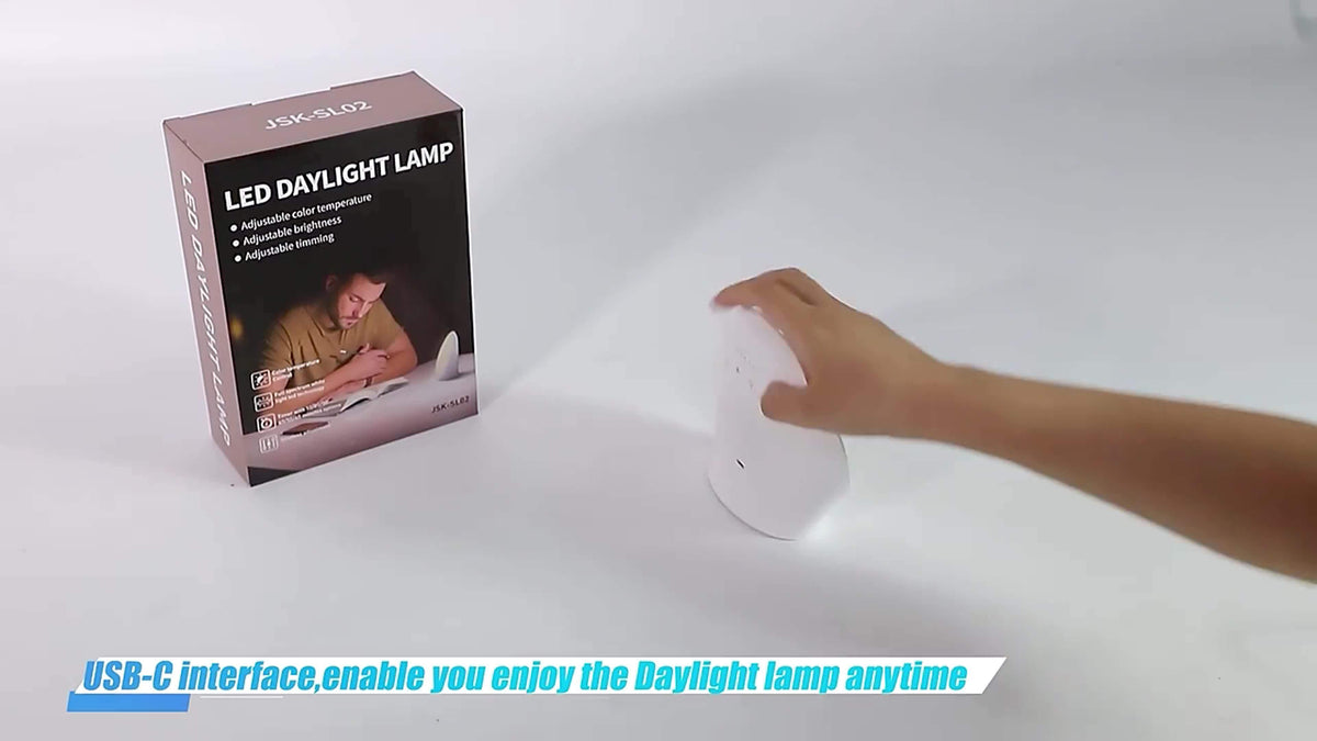 Lampe de bureau luminothérapie LED ronde 10 000 lux sans UV