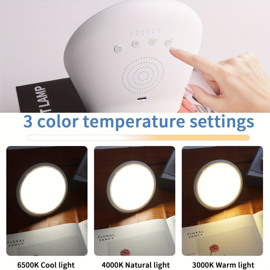 Lampe de bureau luminothérapie LED ronde 10 000 lux sans UV