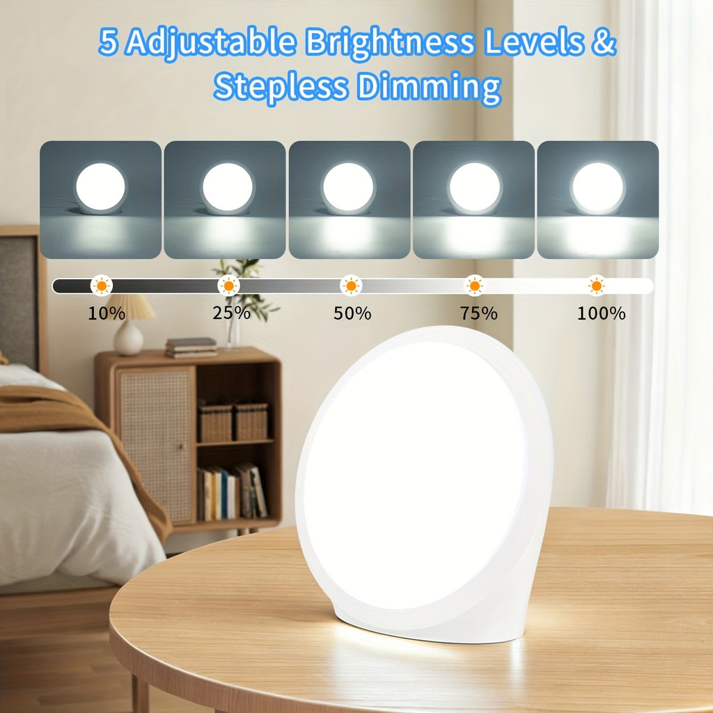 Lampe de bureau luminothérapie LED ronde 10 000 lux sans UV