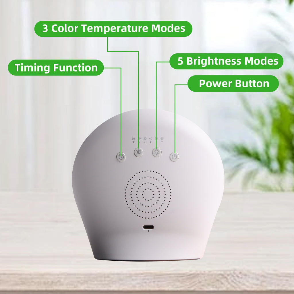 Lampe de bureau luminothérapie LED ronde 10 000 lux sans UV