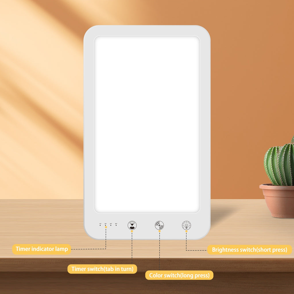 Lampe de bureau luminothérapie sans UV 10 000 lux avec support