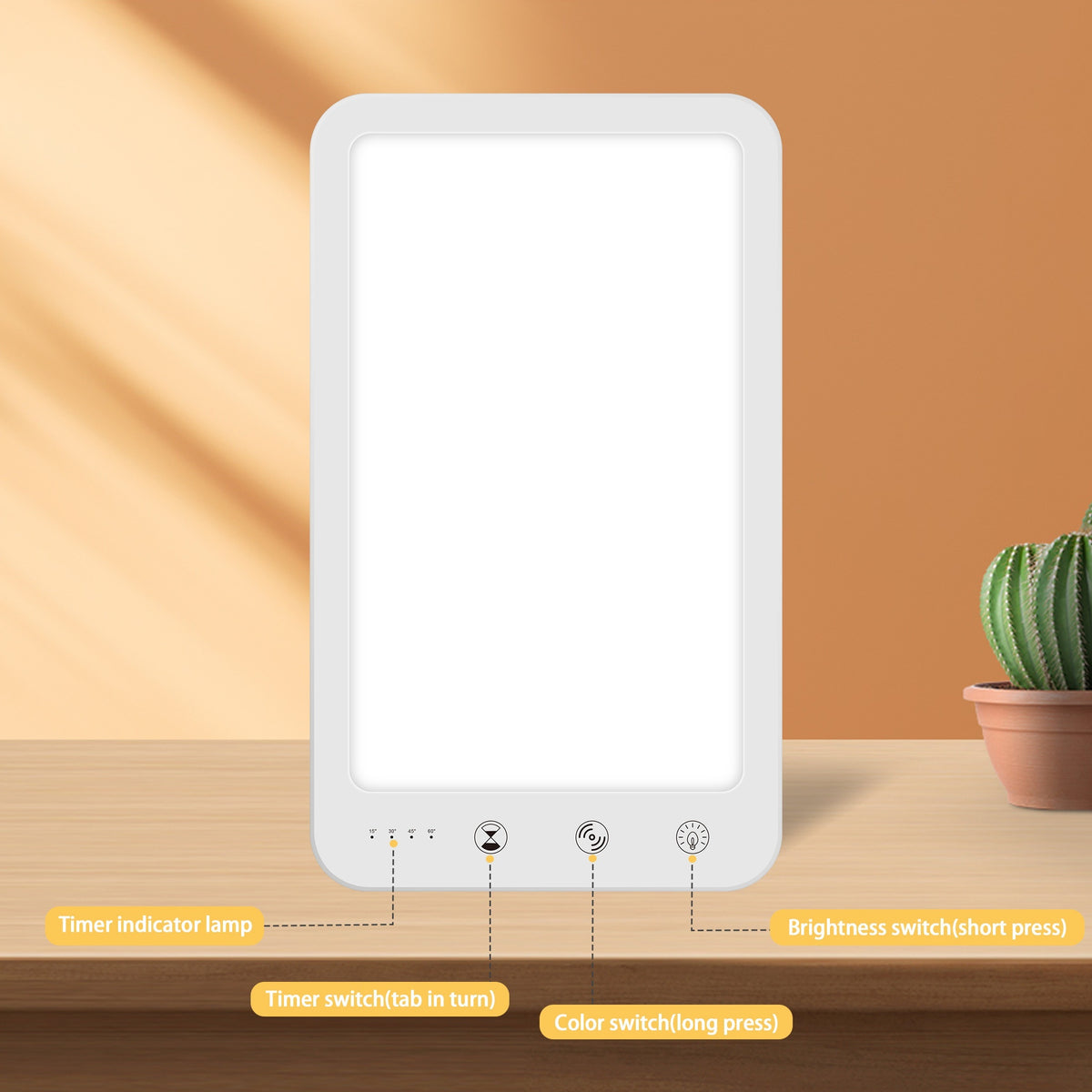 Lampe de bureau luminothérapie sans UV 10 000 lux avec support