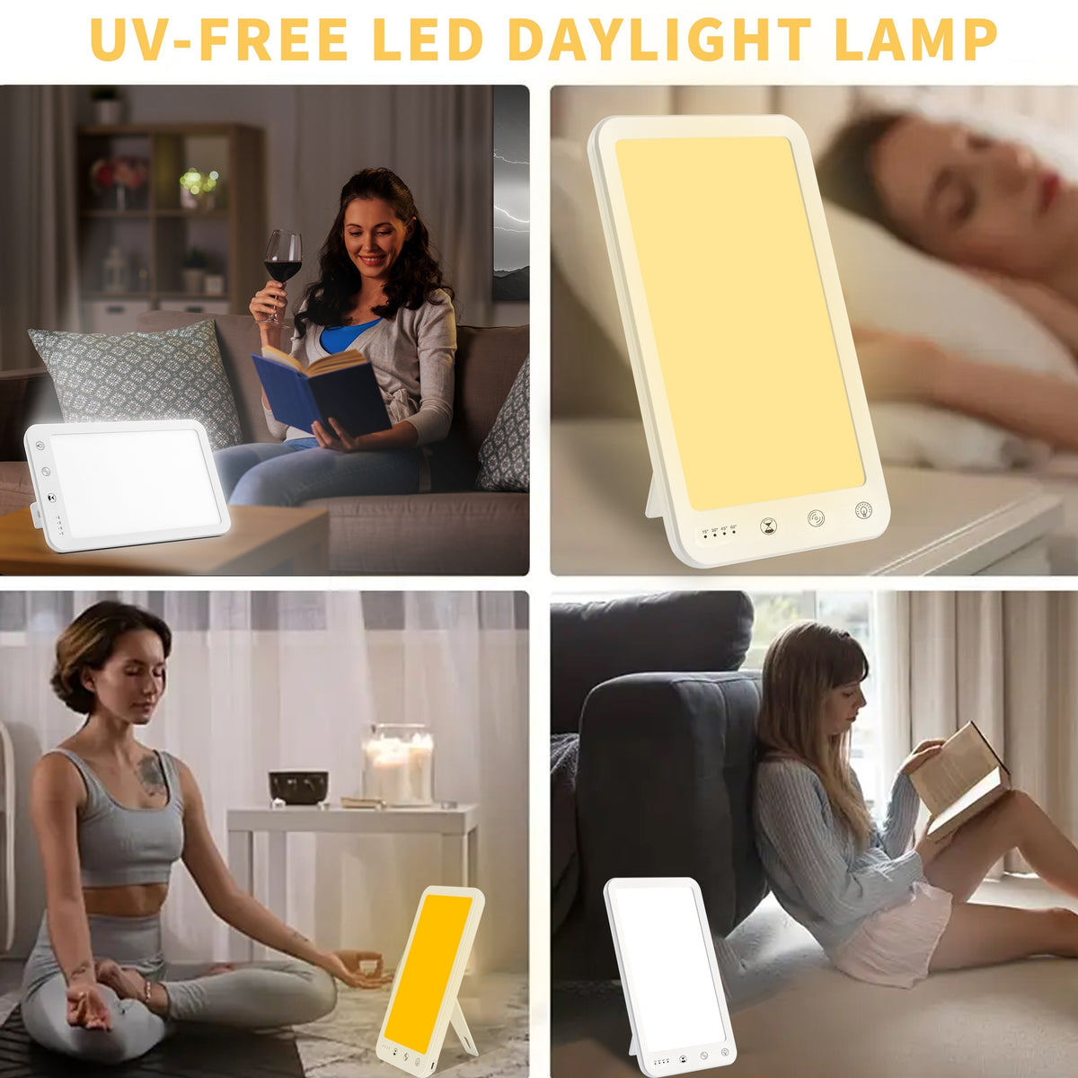 Lampe de bureau luminothérapie sans UV 10 000 lux avec support
