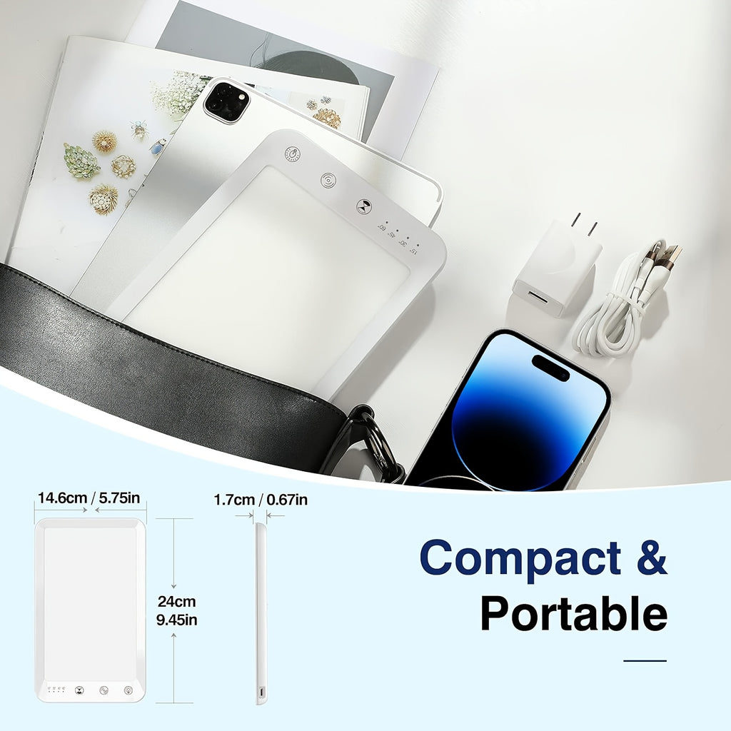 Lampe de bureau luminothérapie LED ultra-fine 10 000 lux