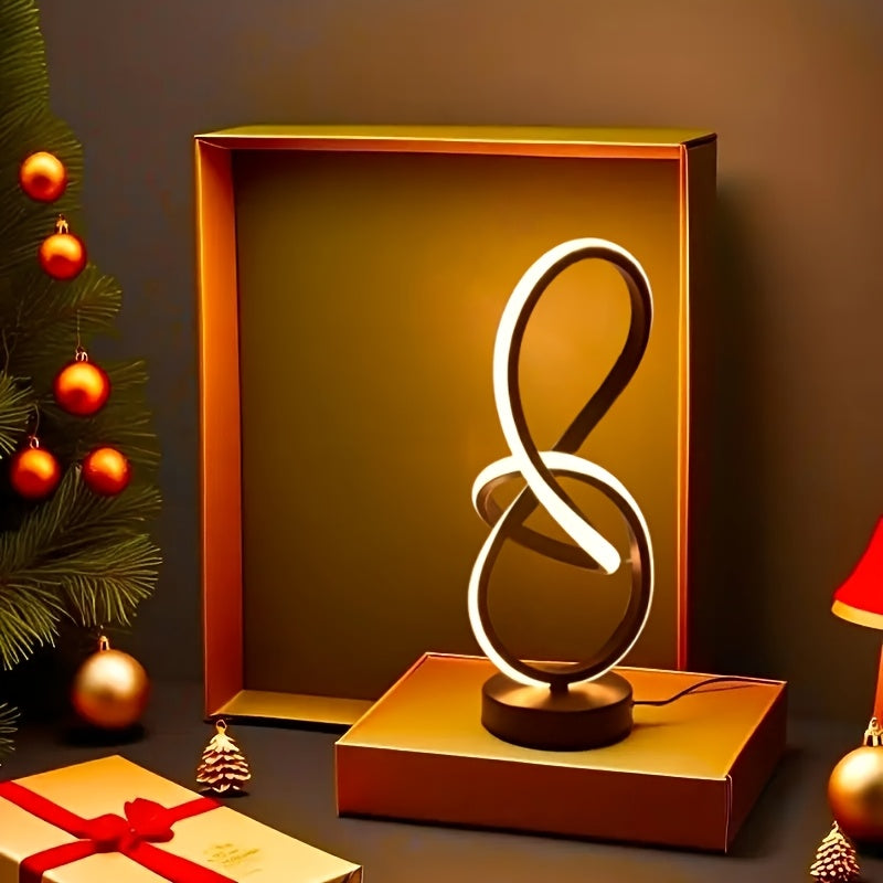 Lampe de bureau nœud LED noire ou blanche, trois teintes