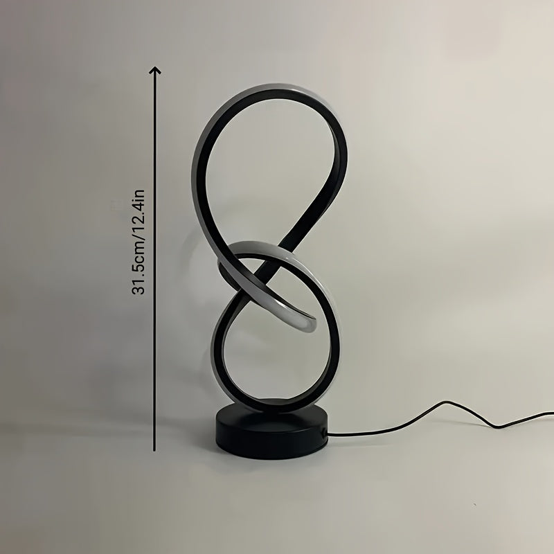 Lampe de bureau nœud LED noire ou blanche, trois teintes