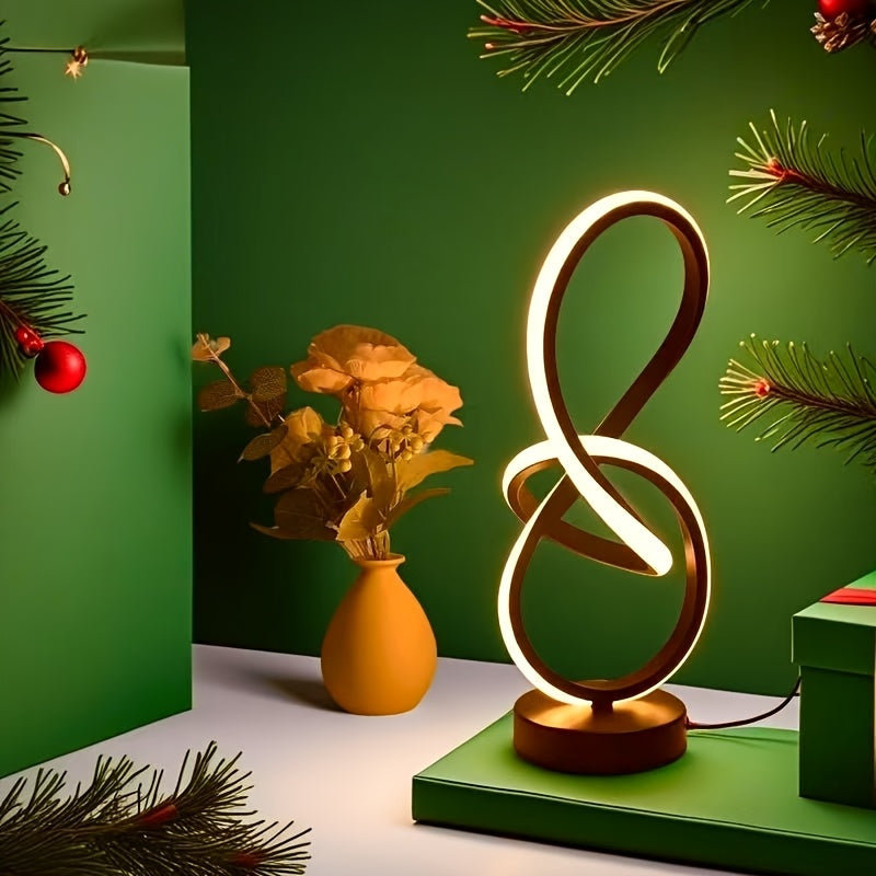 Lampe de bureau nœud LED noire ou blanche, trois teintes
