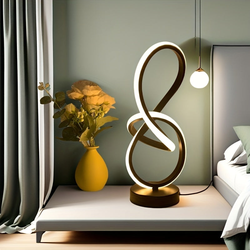 Lampe de bureau nœud LED noire ou blanche, trois teintes