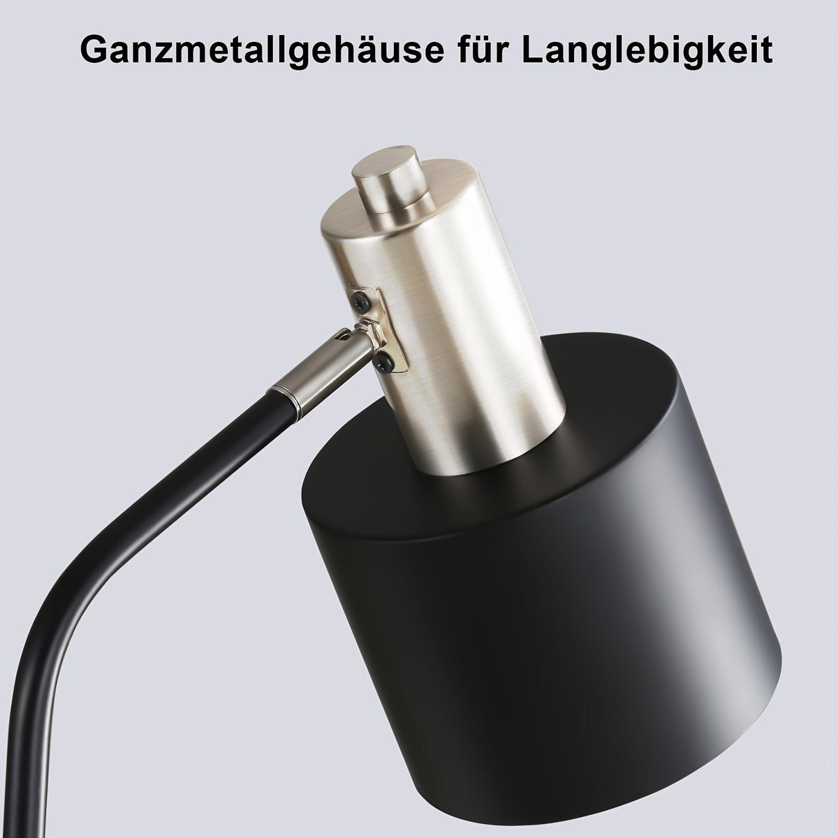Lampe de bureau noire, tête pivotante à 350°, douille E27