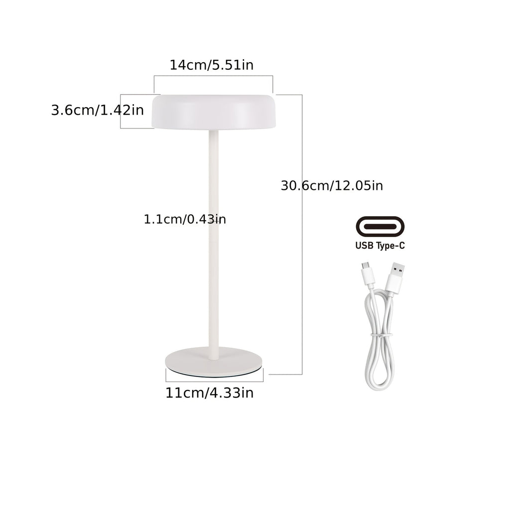 Lampe de bureau nomade tactile à trois blancs de 30,6 cm
