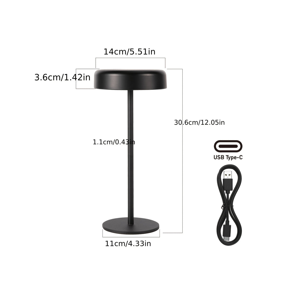 Lampe de bureau nomade tactile à trois blancs de 30,6 cm