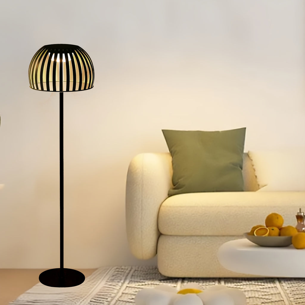 Lampe de bureau sur pied solaire à dôme ajouré, 116 cm en fer