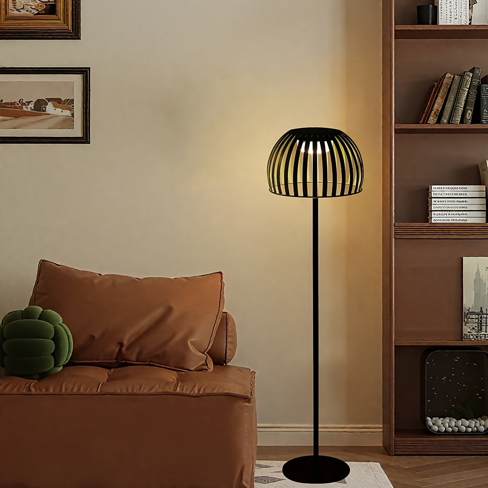Lampe de bureau sur pied solaire à dôme ajouré, 116 cm en fer