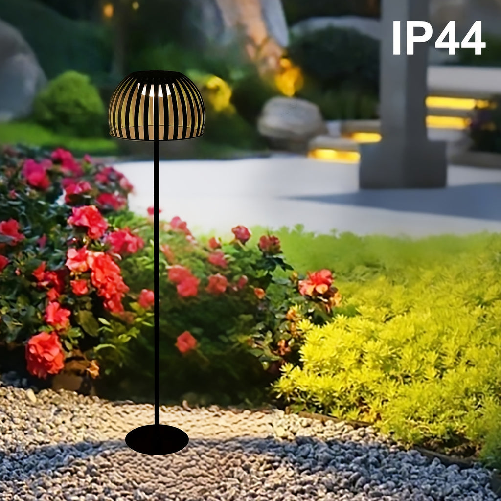 Lampe de bureau sur pied solaire à dôme ajouré, 116 cm en fer