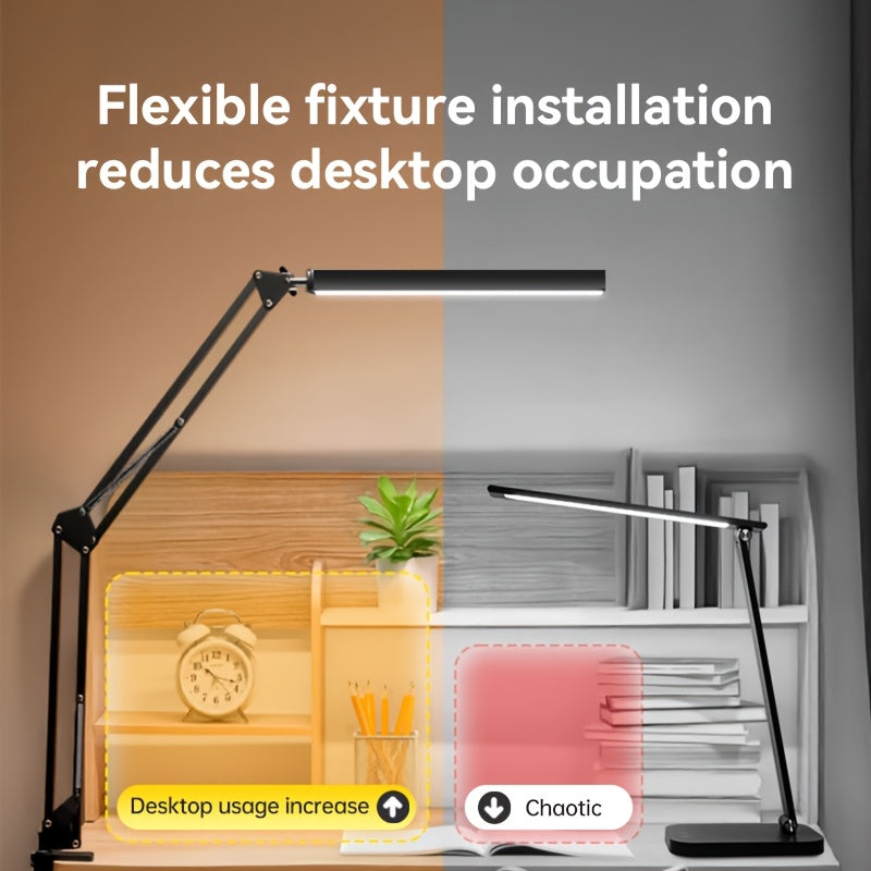 Lampe de bureau à pince, 3000 à 6000 K et dix intensités