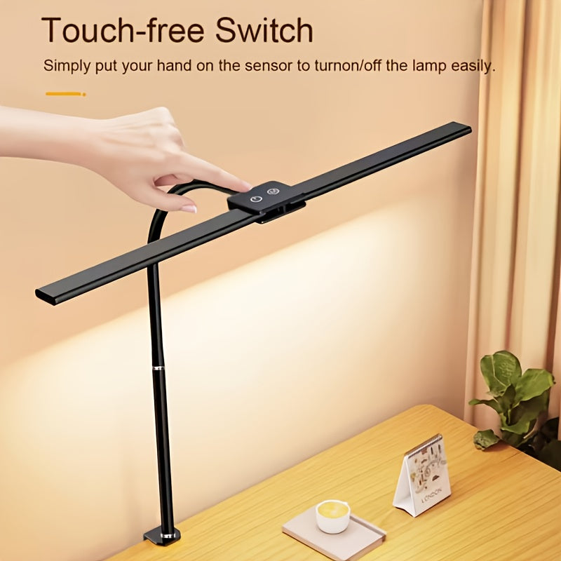 Lampe de bureau à pince, double tête de 60,5 cm, 13 W LED