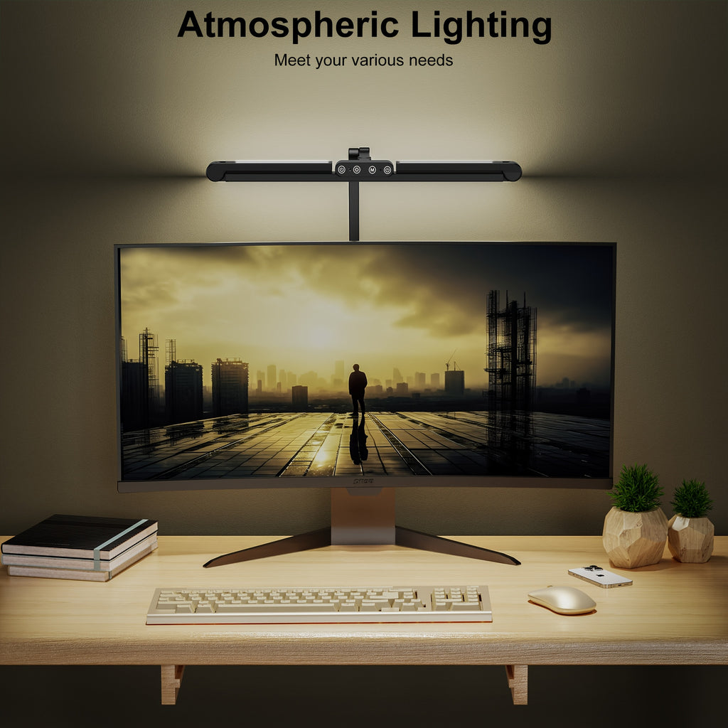 Lampe de bureau à pince LED noire 24 W trois têtes prise UE