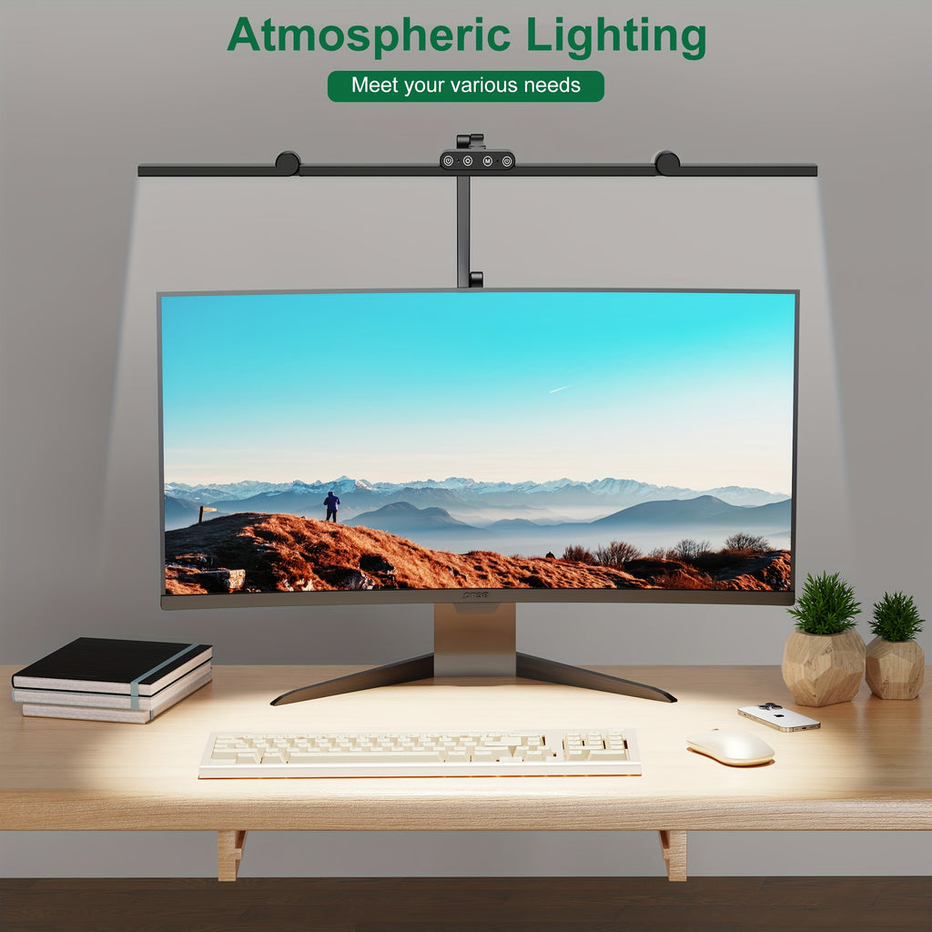 Lampe de bureau à pince LED noire 24 W trois têtes prise UE