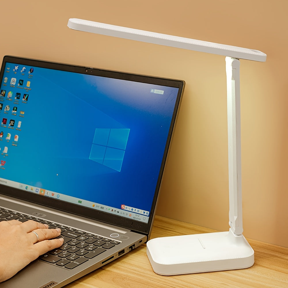 Lampe de bureau pliante avec support de téléphone intégré