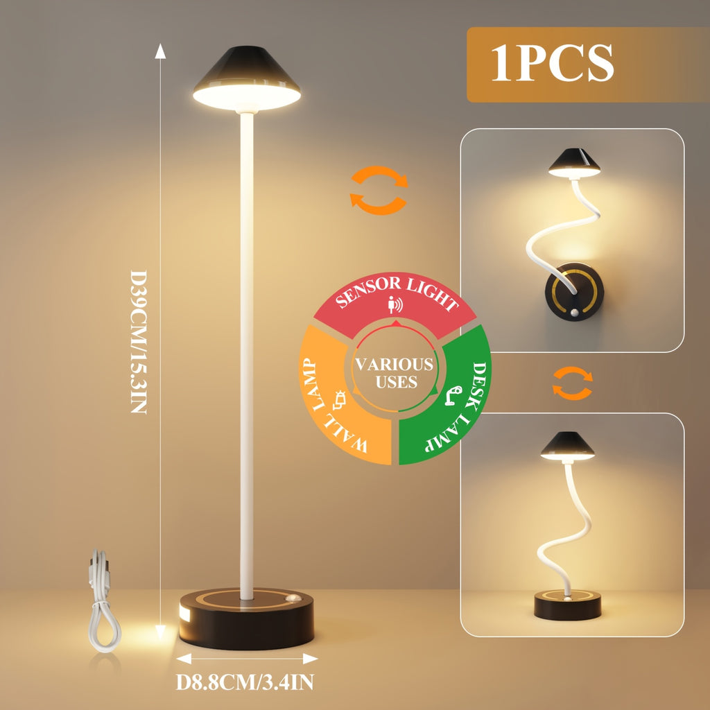 Lampe de bureau sans fil 3 en 1, à poser, murale, à détection