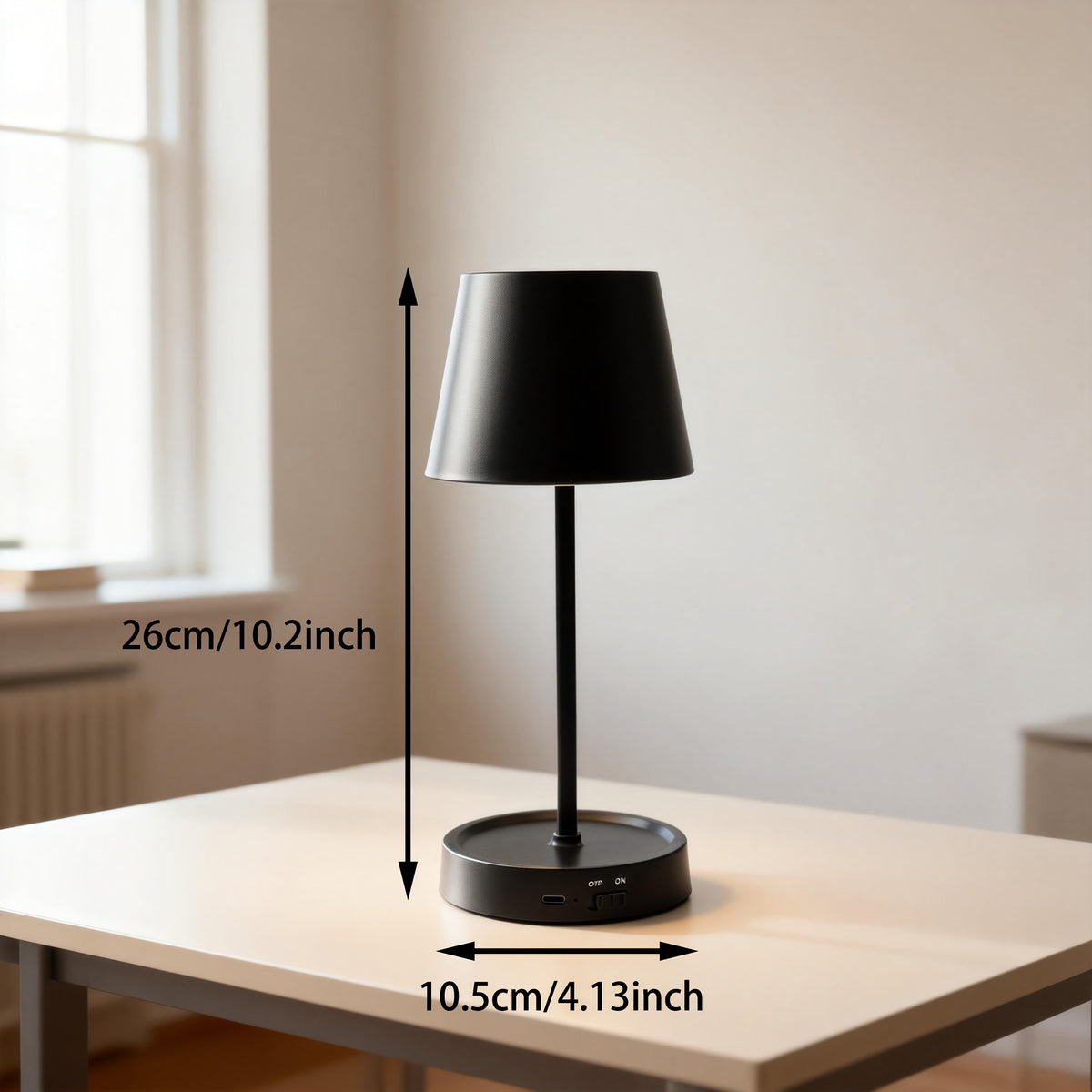 Lampe de bureau sans fil à poser de 26 cm, trois coloris