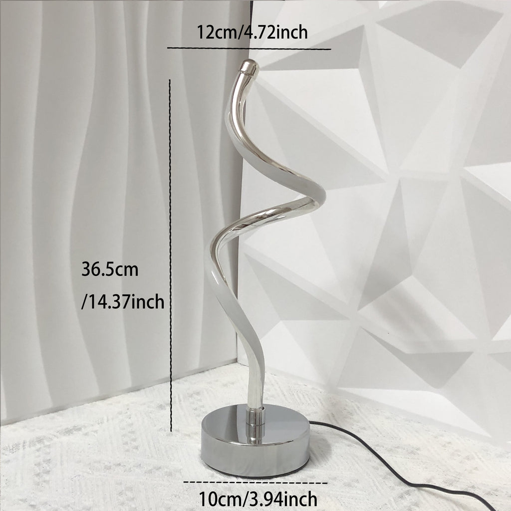 Lampe de bureau spirale chromée à trois teintes, 36,5 cm