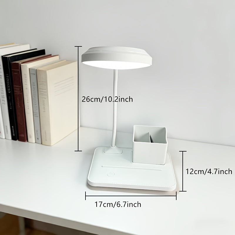 Lampe de bureau tactile sans fil, disque diffusant blanc
