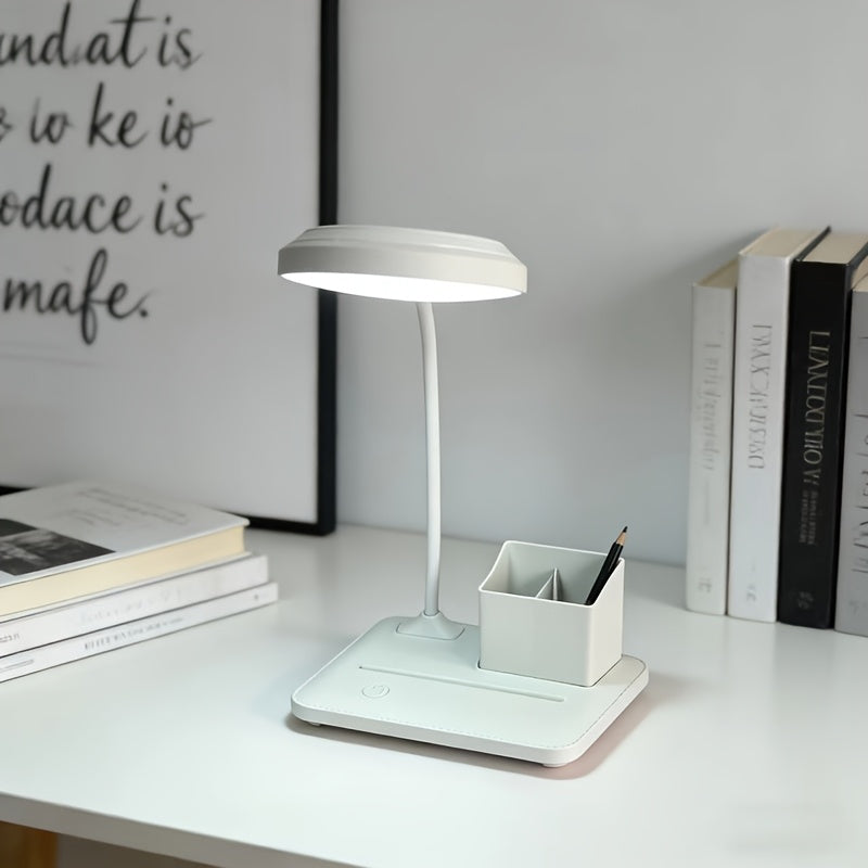 Lampe de bureau tactile sans fil, disque diffusant blanc