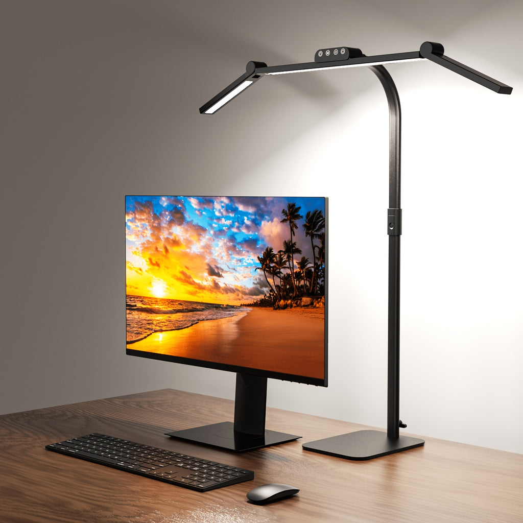 Lampe de bureau trois têtes, barre de 71,6 cm, 5 teintes