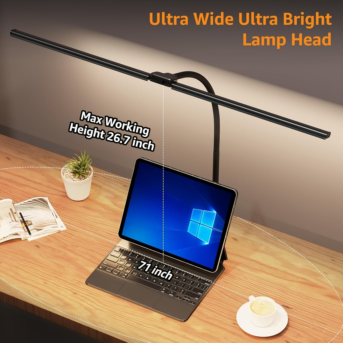 Lampe de bureau USB à pince col de cygne noire 50 cm 96 LED