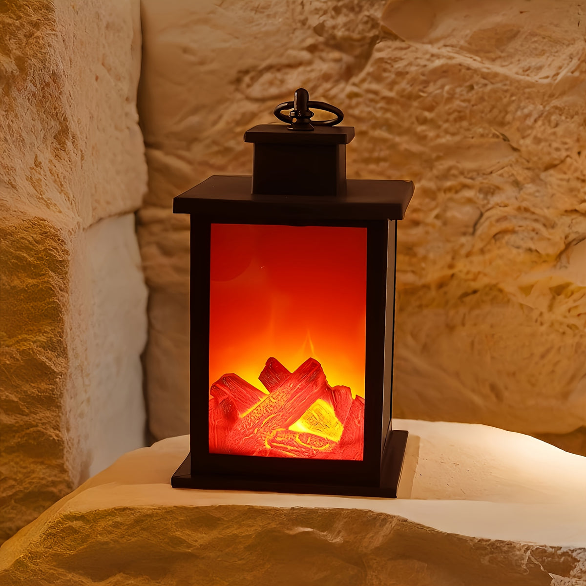 Lampe lanterne effet flamme LED – Déco cheminée vintage — photo 2